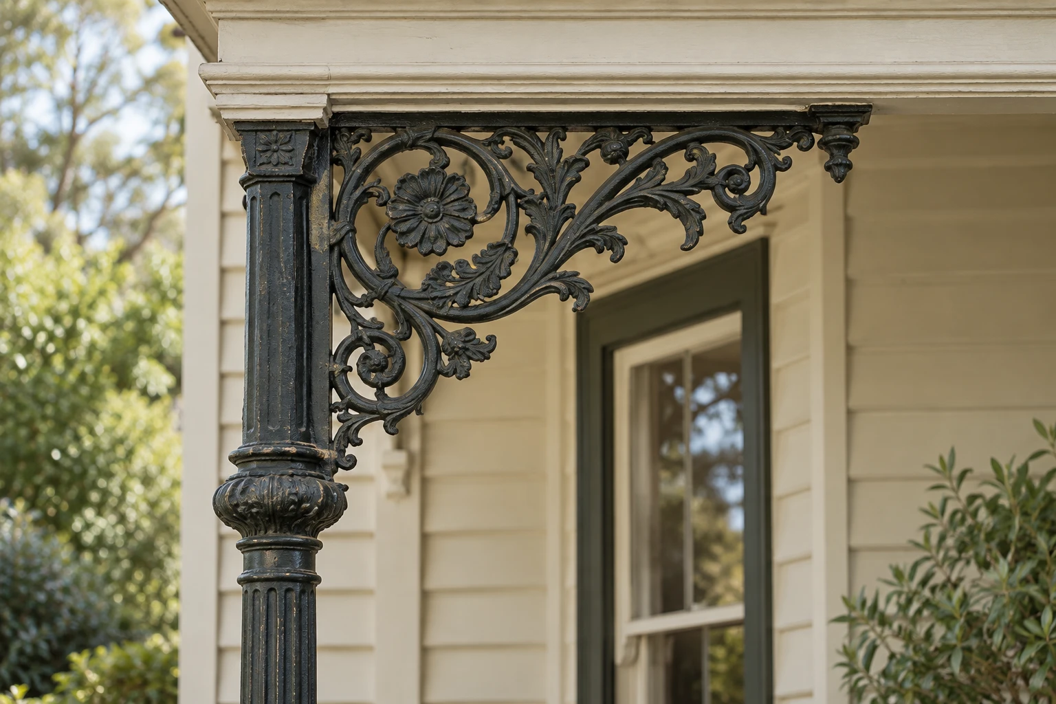 Detailed ironwork that draws attention to the character worth retaining.