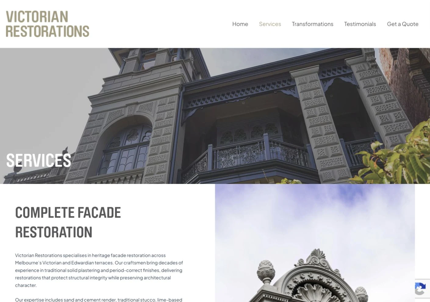 Services opening on the original website
