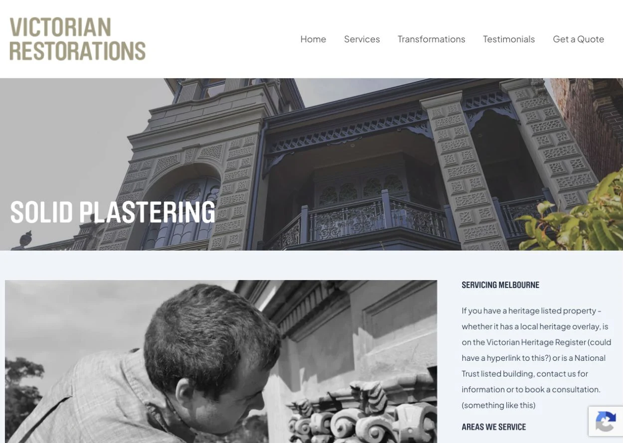 Solid Plastering opening on the original website