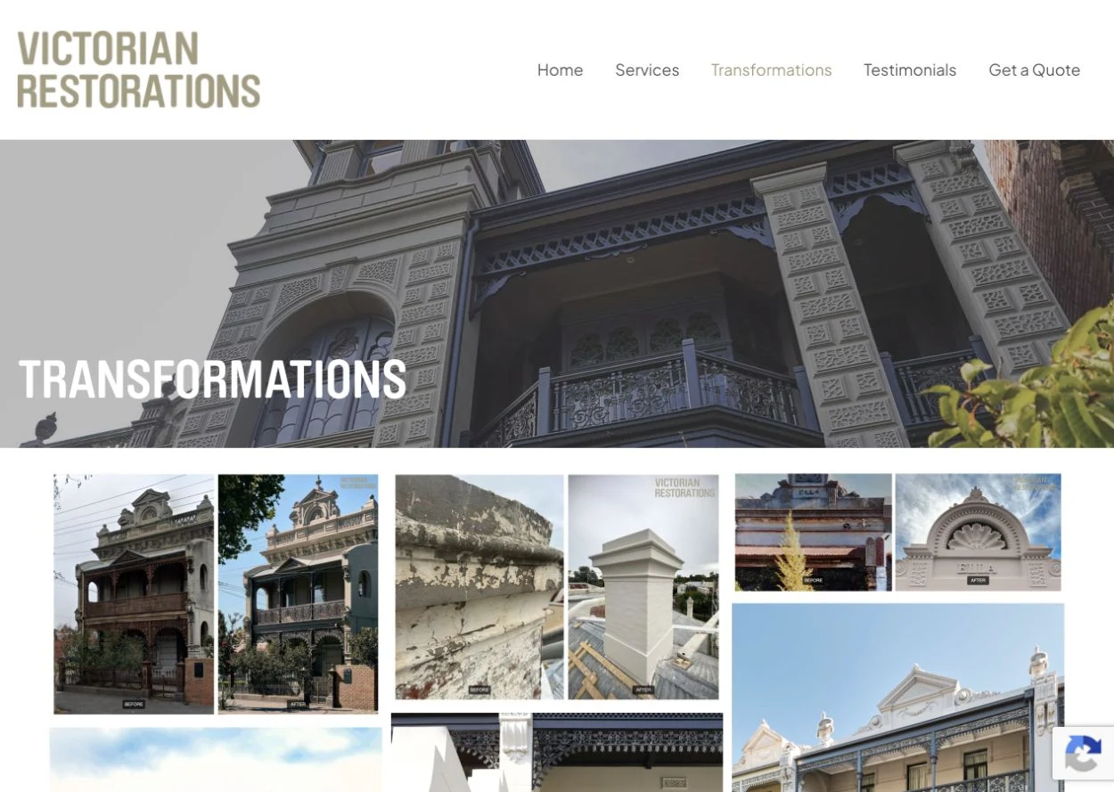 Transformations opening on the original website